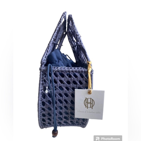 House of Harlow 1960 Raffia Woven Basket Purse - Picture 2 of 9